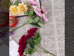 5 πεώνια και χρυζάνθημα τεχνητά φυτά από μετάξι, τεχνητά φυτά από πεώνια, μπουκέτα που κρατούνται στο χέρι