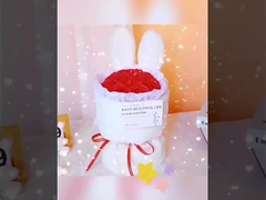 Ανθοδέσμη ανθοδεσμών Φεστιβάλ Qixi, δώρο Ημέρας της Μητέρας, χαριτωμένα αυτιά κουνελιού, τεχνητά λουλούδια, s