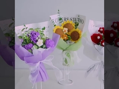 Δημοφιλές χειροποίητο κροσέ γαρύφαλλο πλεκτό νήμα λουλούδι τριαντάφυλλο κουτί δώρου Ημέρα της Μητέρας fini