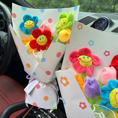 Αγορά 20x35cm Τελειωμένο ντοπαμίνη δημιουργικό μπουκέτο καρτούν τεχνητό μπουκέτο λουλούδι πολλαπλό χρώμα για φίλη δώρο γενεθλίων διαδικτυακή κατασκευή