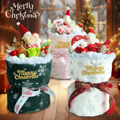 Αγορά Πλούσια Κούκλα Χριστουγεννιάτικο μπουκέτο Στεγασμένα λουλούδια και πολλαπλά χρώματα για την ξεχωριστή μέρα της κοπέλας online manufacture