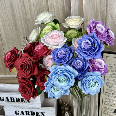 Αγορά Τρεις χιλιάδες στρωμένα ανθοπλαστικά τριαντάφυλλα αληθινά και ψεύτικα μπουκέτα λουλουδιών για γάμους, υψηλού επιπέδου τεχνητά διακοσμητικά λουλούδια μετάξι, διακοσμητικά σαλόνι διαδικτυακή κατασκευή