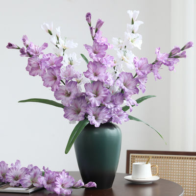 Αγορά Υψηλής ποιότητας τεχνητά λουλούδια, τεχνητά λουλούδια μονοκλαδίων γλαδιόλων, διακόσμηση καθιστικού και τραπεζιού στο σπίτι, σκηνικά φωτογραφίας γάμου, τεχνητά μπουκέτα διαδικτυακή κατασκευή