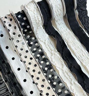 Αγορά DIY Διακοσμητική Συσκευασία Λουλουδιών 14m Μαύρη και Λευκή Κορδέλα Qixi Μπουκέτο με Κορδέλα Ανθοπωλείο διαδικτυακή κατασκευή