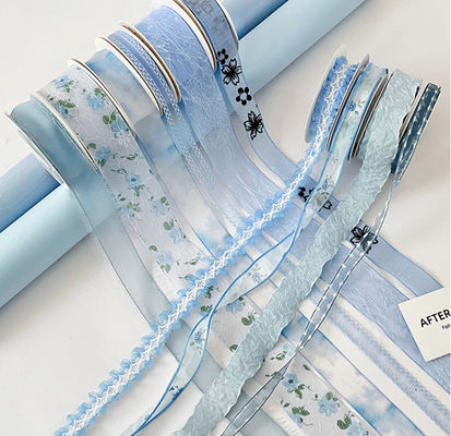 Καλή τιμή. Ανθρωποποίητο Μπλε Ωκεανός Ονειροπόλος Σειρά Ρίμπαν Λουλούδι Μπουκέτο Συσκευασία Ρίμπαν Λουλούδια Διακόσμηση Υλικό Τρομή χειροποίητο DIY σε απευθείας σύνδεση