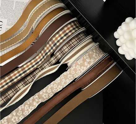 Καλή τιμή. Ανθρωπογενής Φθινόπωρο/Χειμώνας Σειρά Maillard Ρίμπαν Φλούδα Δώρο Ραβδί Μπουκέτο DIY Ρίμπαν Φλωρική Διακόσμηση Δώρο Συσκευή Ταινία Καφέ/προσαρμοσμένα χρώματα σε απευθείας σύνδεση