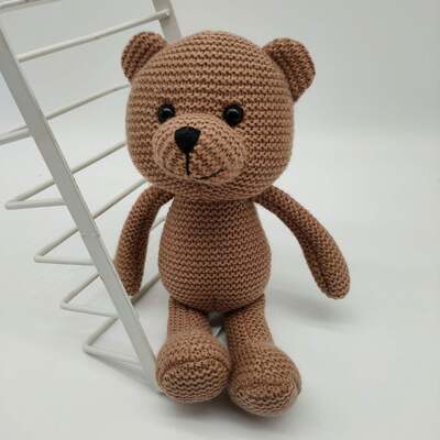 Αγορά Καβάι αρκούδα Amigurumi παιχνίδι χειροποίητο μαλακό crochet πλέξιμο κούκλα μωρό κοιμόμενο γεμισμένο ζώο πλούσιο παιχνίδι με PP βαμβάκι γεμίζει διαδικτυακή κατασκευή