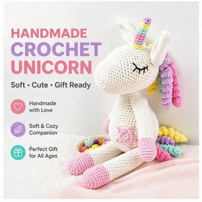 Αγορά Βιολογικά είδη βελονάκι Hot Selling Soft Big Toys Χειροποίητα Πιστοποίηση Ce Amigurumi Γεμιστή βελούδινη κούκλα μονόκερος για μωρά διαδικτυακή κατασκευή