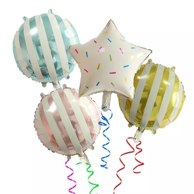 Καλή τιμή. Μπαλόνι Helium Mylar 18 ιντσών με μοτίβο στρογγυλής λωρίδας για διακόσμηση πάρτι Tik Tok σε απευθείας σύνδεση