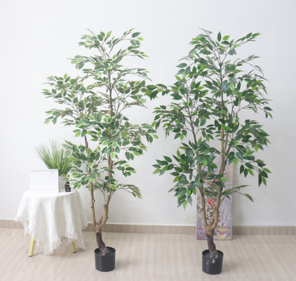 Καλή τιμή. Μπονσάι πλαστό κλάδων Banyan Microcarpa πράσινο δέντρο Ficus φύλλων πλαστικό τεχνητό υπαίθριο σε απευθείας σύνδεση