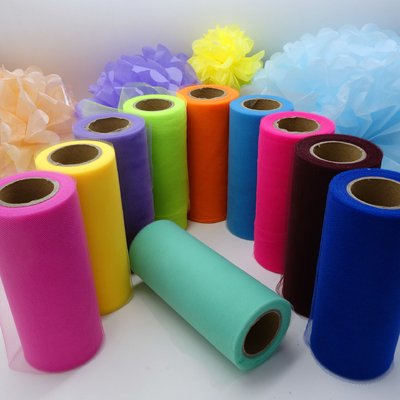 Καλή τιμή. 6 ίντσες πλάτος Organza Tulle Rolls στυλ πλεκτό και σφραγίδα Τεχνικές σε απευθείας σύνδεση