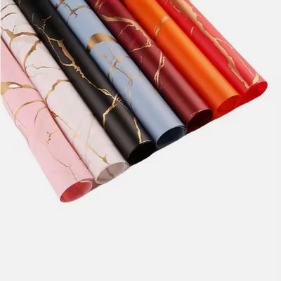 Καλή τιμή. χονδρικό χρυσό μαρμάρισμα φύλλο περιτύλιξης λουλουδιών αδιάβροχο Φυτικά υλικά συσκευασία δώρων σε απευθείας σύνδεση