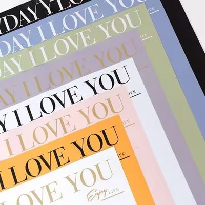 Καλή τιμή. Πολλαπλά Χρώματα Αγγλικές λέξεις Μπουκέτο Κορεάτικο λουλούδι αγκαλιά μοτίβο λουλούδι Τυποποιημένο χαρτί σε απευθείας σύνδεση