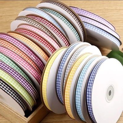 Καλή τιμή. Προσαρμοσμένο πολύχρωμο Tartan Grid Gingham Polyester υφασμένο Plaid Stain Ribbon για το δώρο περιτύλιξη διακόσμηση Wholesale σε απευθείας σύνδεση