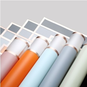 Καλή τιμή. Lizhiran Rose Gold Edge Space Jelly Film Wrapping Paper Simple Border Waterproof Translucent Matte Bouquet Paper Χονδρικό σε απευθείας σύνδεση