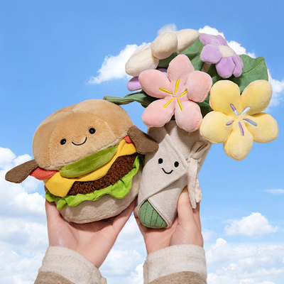 Καλή τιμή. Comfort Companionship Hamburger Plush Toy Soft Cute 15x28cm Food Series Stuffed Animal for Flower Variety Μπουκέτο Δώρο σε απευθείας σύνδεση