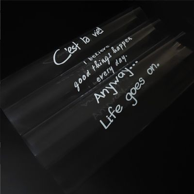 Καλή τιμή. 20 παχύτερα OPPs από δημοφιλές αμυδρό νερό διαφανές χαρτί περιτύλιξης λουλουδιών με αγγλικά γράμματα και γυάλινο χαρτί για μπουκέτα τριαντάφυλλων σε απευθείας σύνδεση