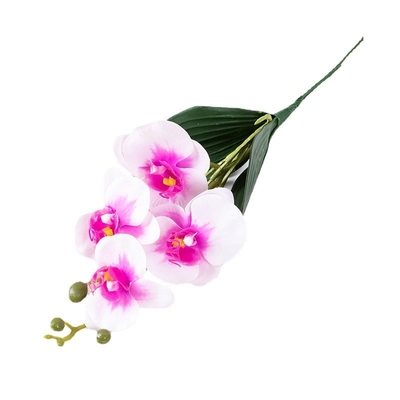 Καλή τιμή. The simulation flower four-headed Phalaenopsis home soft decoration small branch Phalaenopsis decoration 3d glue touch artificial flower is selling well across borders σε απευθείας σύνδεση
