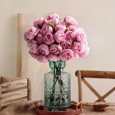 Καλή τιμή. Simulated Flower Tea Rose Decoration Project Outdoor Manufacturer Wholesale Fake Flower Rose Wedding Photography Props Decoration Arrangement σε απευθείας σύνδεση