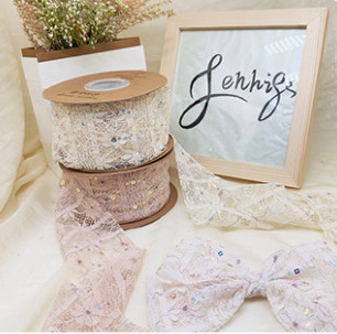 Καλή τιμή. Korean style high-end fish man lace ribbon 7cm hair accessory with high-end feel DIY ribbon semi-finished butterfly Tie a ribbon σε απευθείας σύνδεση