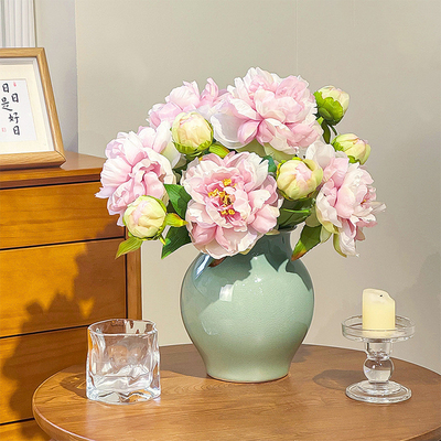 Καλή τιμή. High-end peony and peony artificial flowers, Chinese-style living room decorative flowers, dining table flower arrangement ornaments, peony artificial flower bouquets σε απευθείας σύνδεση