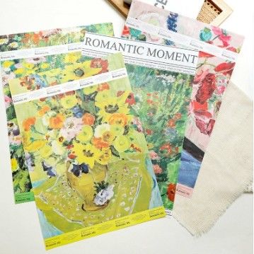 Καλή τιμή. Χαρτί περιτυλίγματος λουλουδιών Ρομαντική Στιγμή 57*57cm Ατμόσφαιρα ελαιογραφίας Τέχνης σε Πολλά Χρώματα σε απευθείας σύνδεση