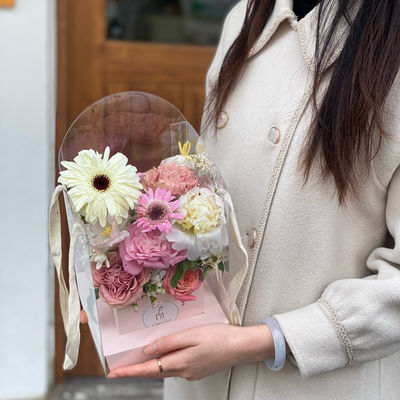 Καλή τιμή. Ημέρα του Αγίου Βαλεντίνου χειροκίνητο κουτί λουλουδιών, διαφανές διπλώσιμο PVC DIY μπουκέτο σε απευθείας σύνδεση