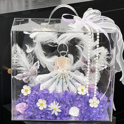 Καλή τιμή. Ακρυλικό χειροκίνητο κουτί διακόσμησης λουλουδιών, φρέσκο μπουκέτο λουλουδιών, κουτί συσκευασίας λουλουδικής τέχνης, DIY υλικό αδιάβροχο διαφανές ελαφρύ πολυτέλεια κουτί δώρων αναμνηστικών σε απευθείας σύνδεση