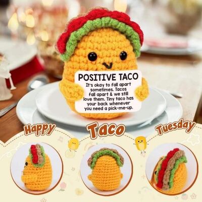 Καλή τιμή. Positive Crochet Taco Birthday Gifts Crochet Dolls Emotional Inspirational Support Positive Present for Graduation Mom Teachers σε απευθείας σύνδεση