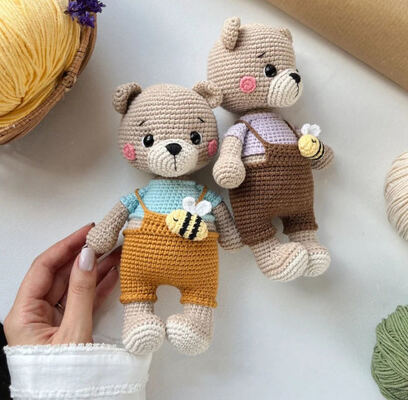 Καλή τιμή. Χειροποίητο Crochet Amigurumi Bear Doll Baby Soft Teddy Animal Toy για παιδιά σε απευθείας σύνδεση