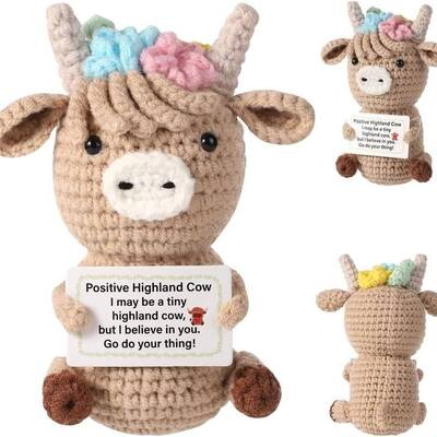 Καλή τιμή. 100 στυλ Mini Positive Potato Handmade Inspirational Crochet Knitted Doll Emotional Support Δώρο Πλεκτό Positive Highland Cow σε απευθείας σύνδεση